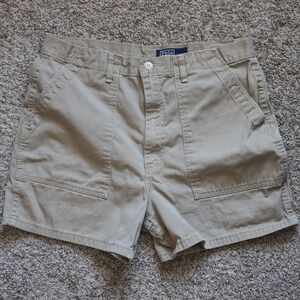 Vintage Polo Ralph Lauren Y2K Khaki Shorts High Waist Utility Pockets Women's 33